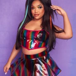 OhYes Over The Rainbow Vinyl Mini Skirt New Arrivals