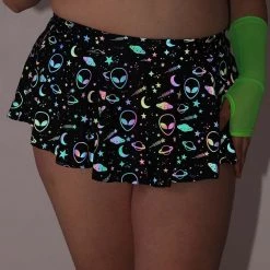 Dippin Daisies New Arrivals Alien Alert Reflective Skater Skirt