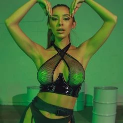 OhYes Nighttime Escapades Fishnet Top Clothing