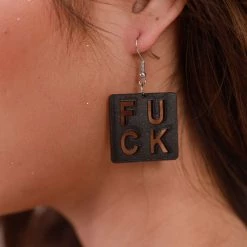 Ana Accessories F-U-C-K Dangling Earrings
