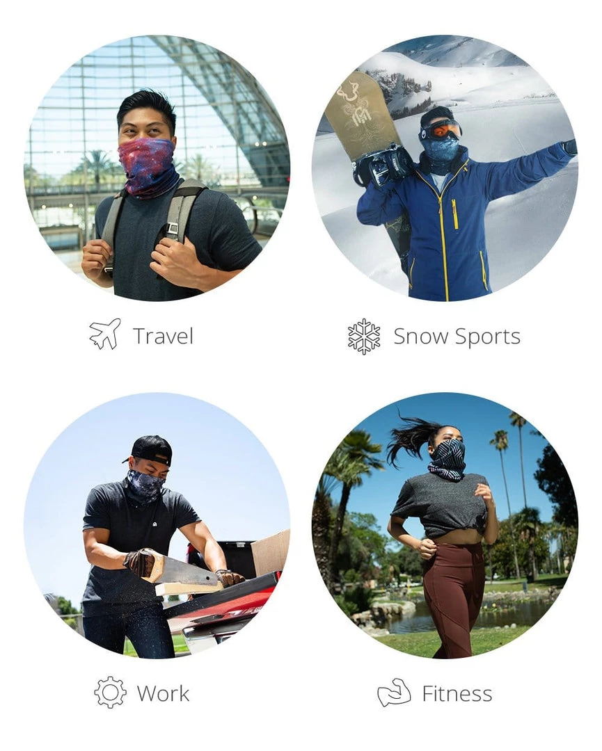 INTO THE AM Black Camo Seamless Mask Bandana Masks & Bandanas