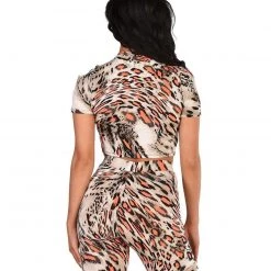 Love Sense Burning Lynx Leopard Biker Shorts Set