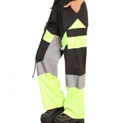 Hot & Delicious Black Bead Neon Frenzy Speed Clasp Reflective Pants New Arrivals