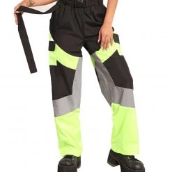 Hot & Delicious Black Bead Neon Frenzy Speed Clasp Reflective Pants New Arrivals