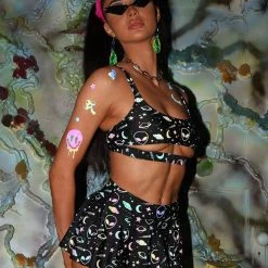 Dippin Daisies New Arrivals Alien Alert Reflective Skater Skirt