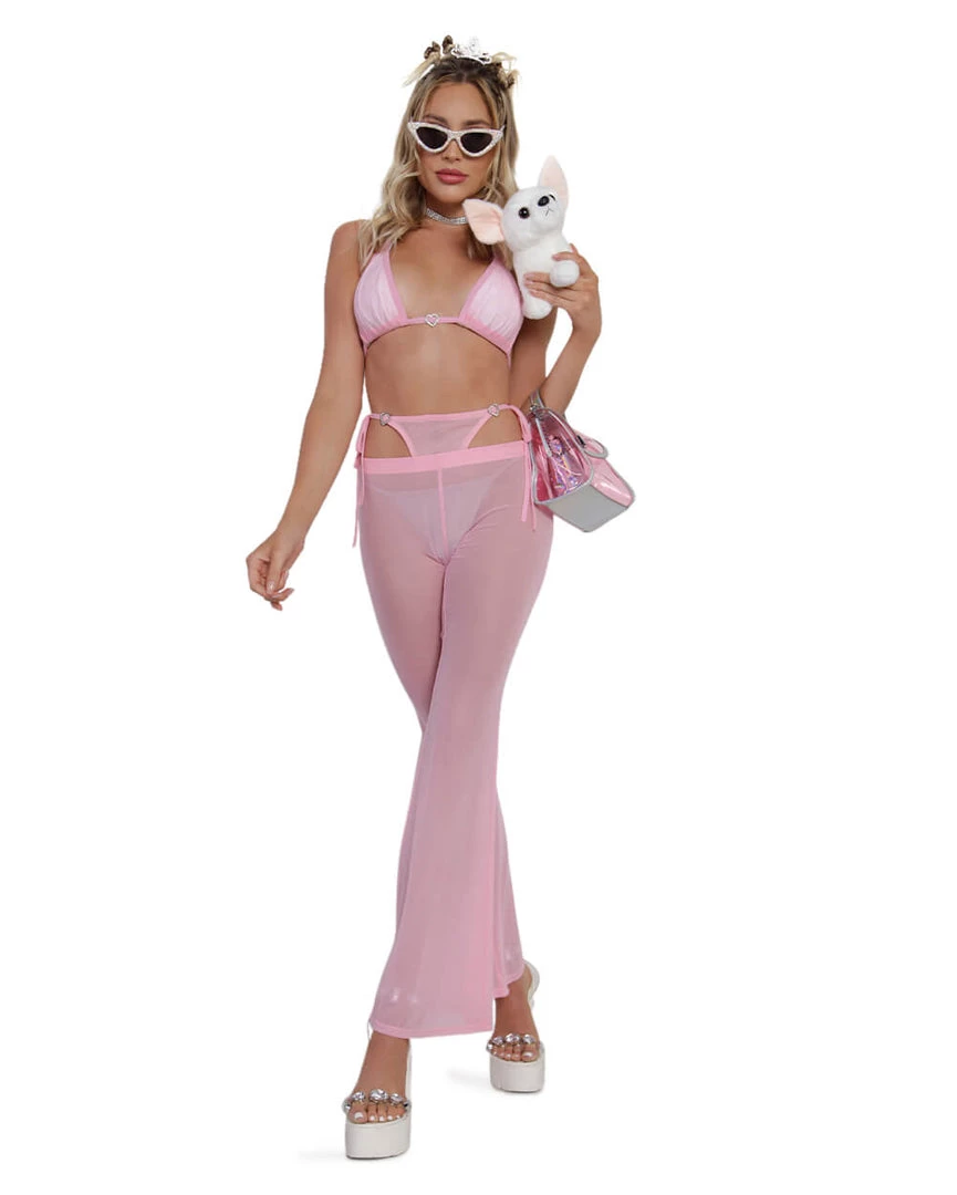 OhYes PLUR Cuteness Mesh Bell Bottoms