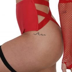 OhYes Bottoms Red Alert High Waisted Booty Shorts