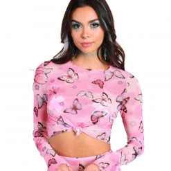 Cherry Mellow, Inc. A Beautiful Fleeting Moment Mesh Long Sleeve Top