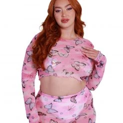 Cherry Mellow, Inc. A Beautiful Fleeting Moment Mesh Long Sleeve Top