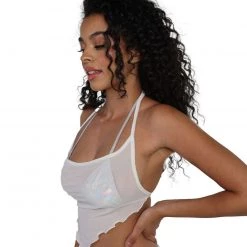One By One Apparel Tops Afterlife Mesh Halter Top