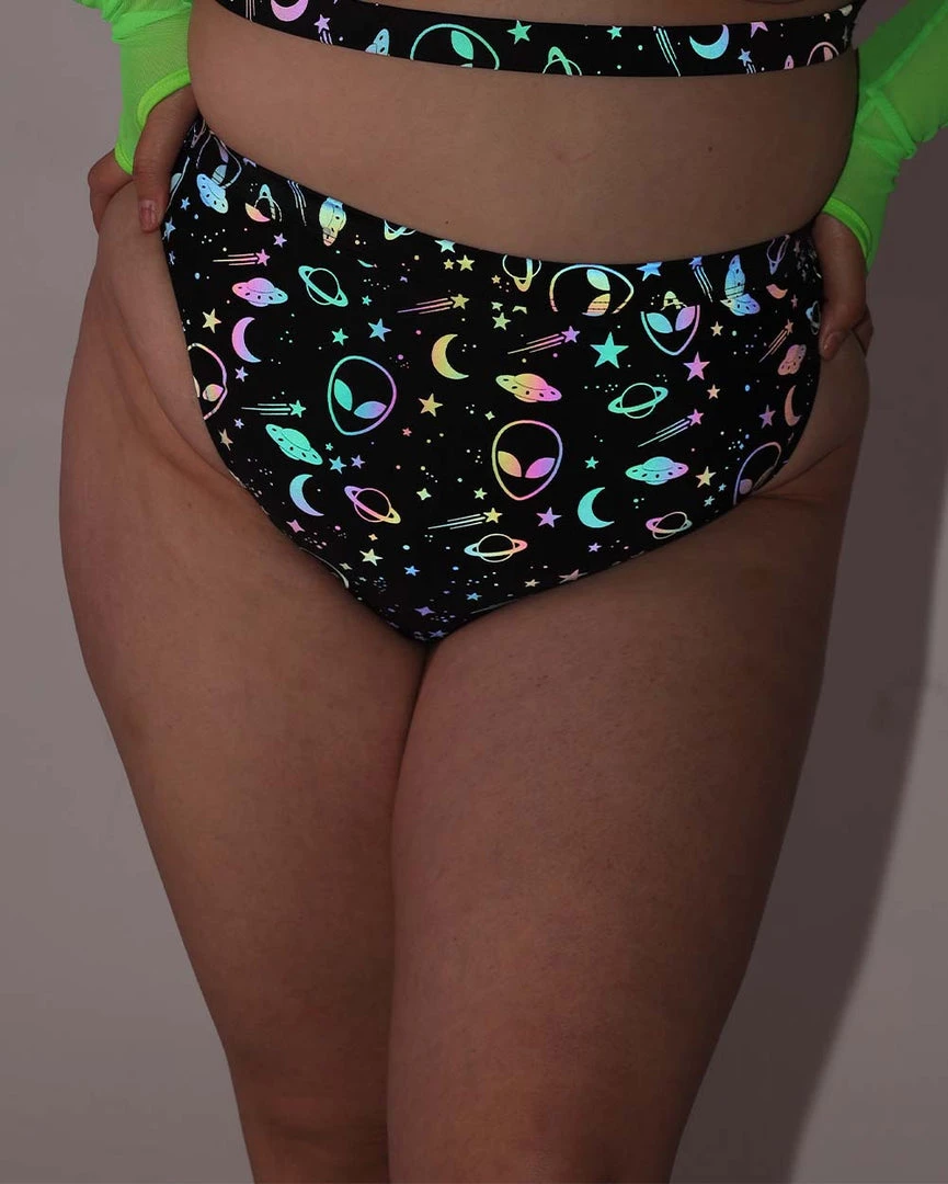 Dippin Daisies Alien Alert Reflective Hi-Cut Bottoms