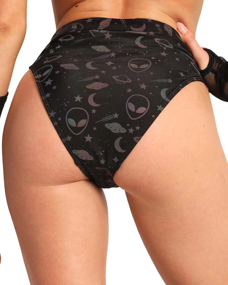 Dippin Daisies Alien Alert Reflective Hi-Cut Bottoms