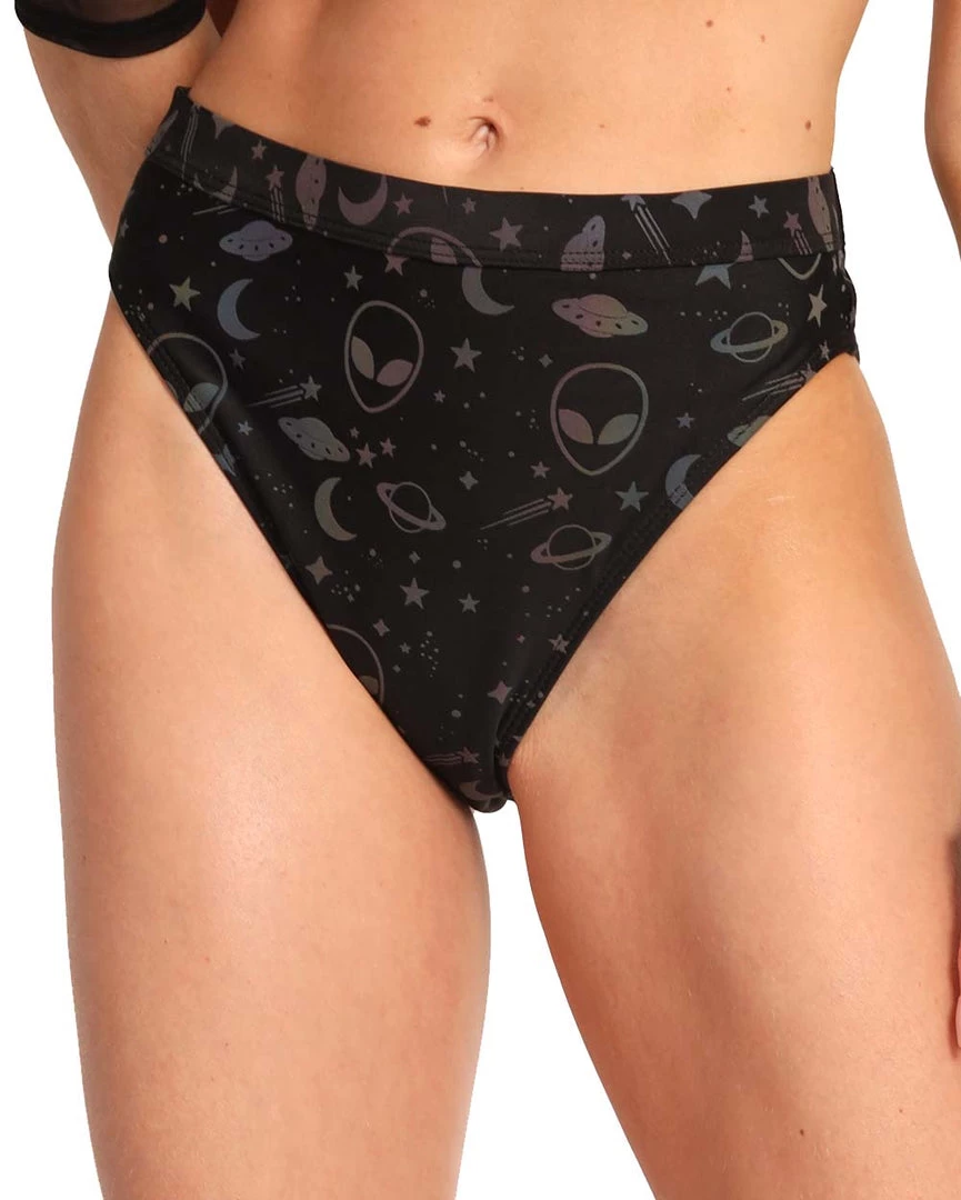 Dippin Daisies Alien Alert Reflective Hi-Cut Bottoms