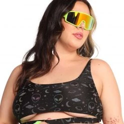 Dippin Daisies New Arrivals Alien Alert Reflective Underboob Top