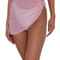 OhYes Bottoms Alluring Charm Asymmetrical Mesh Mini Skirt