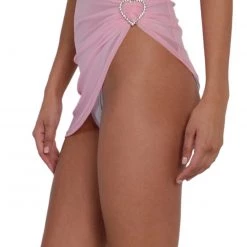 OhYes Bottoms Alluring Charm Asymmetrical Mesh Mini Skirt