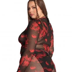 Rock & Rose New Arrivals Animal Instinct Mesh Long Sleeve Top