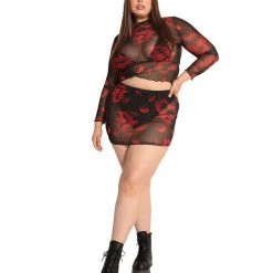 Rock & Rose New Arrivals Animal Instinct Mesh Long Sleeve Top