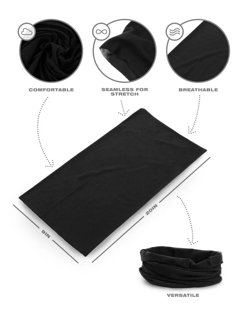 INTO THE AM Black Camo Seamless Mask Bandana Masks & Bandanas