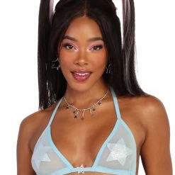 OhYes New Arrivals Bewitching Star Mesh Halter Top