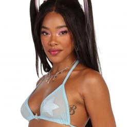 OhYes New Arrivals Bewitching Star Mesh Halter Top