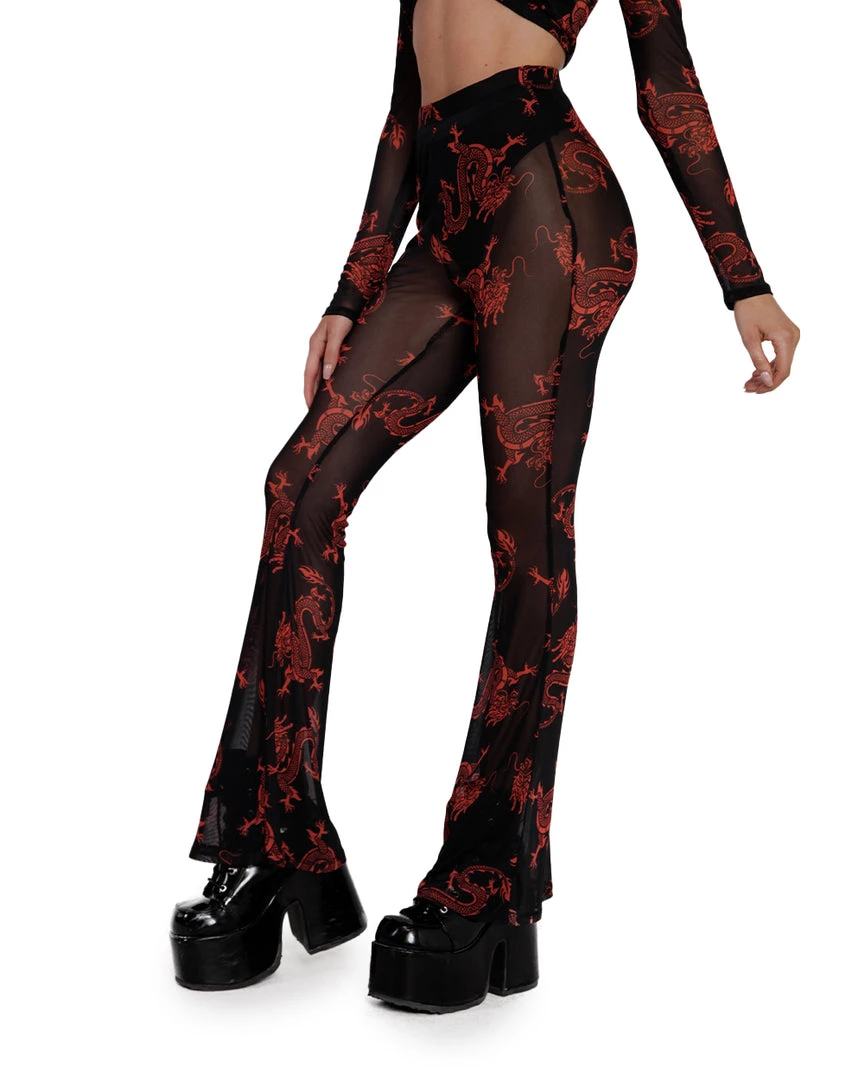 Bear Dance Breath Of Fire Mesh Bell Bottoms