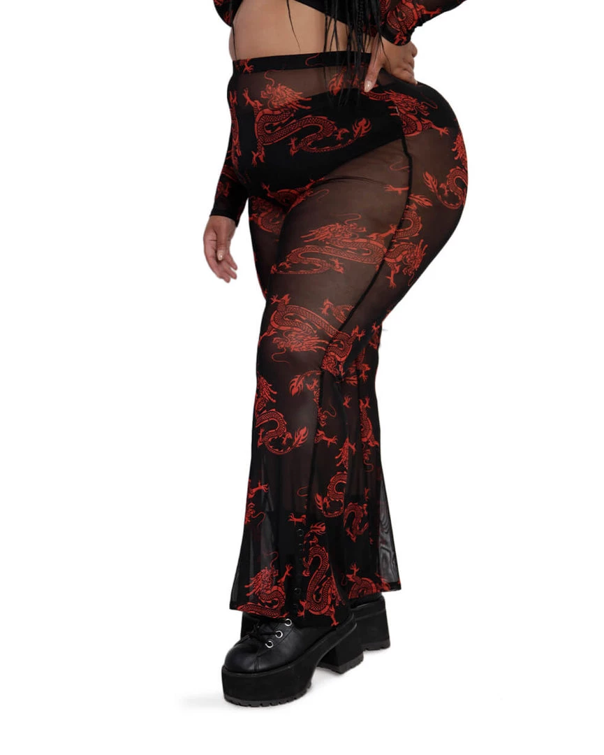 Bear Dance Breath Of Fire Mesh Bell Bottoms