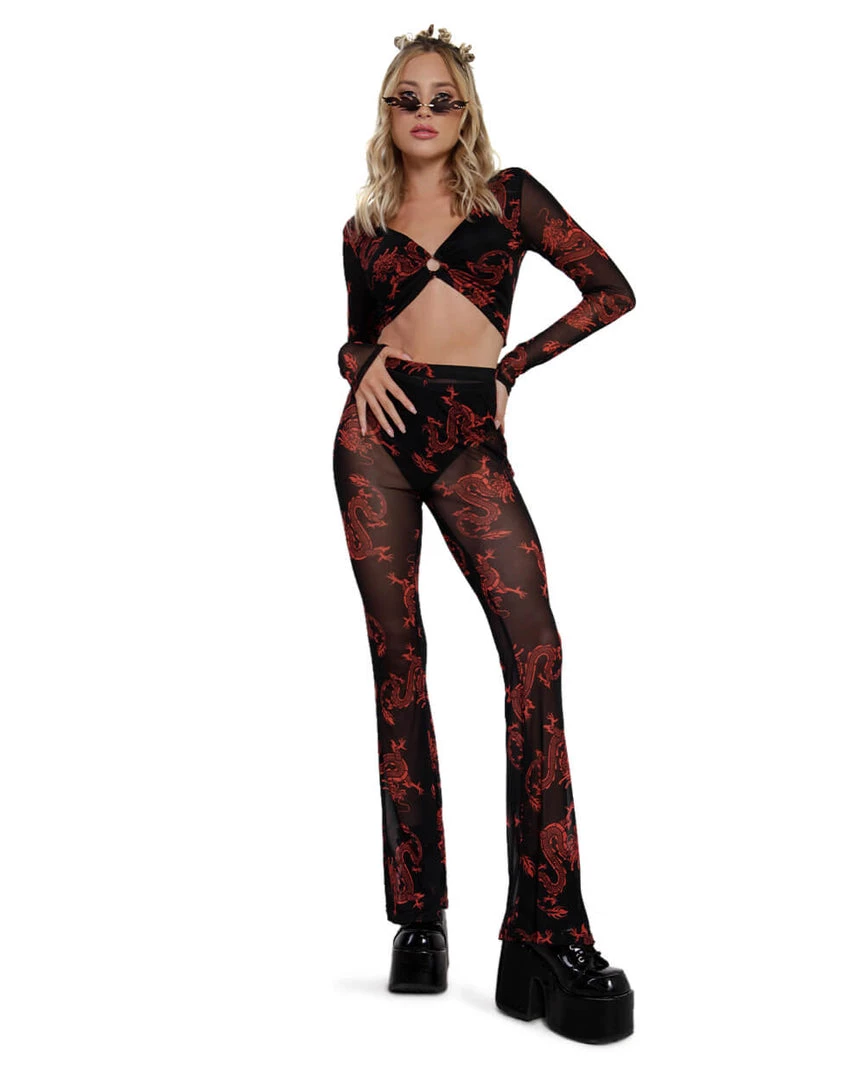 Bear Dance Breath Of Fire Mesh Bell Bottoms
