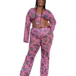 Cherry Mellow, Inc. Tops Butterfly Groove Mesh Front Tie Crop Top