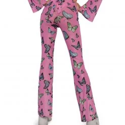 Cherry Mellow, Inc. Butterfly Groove Mesh Bell Bottoms