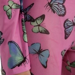 Cherry Mellow, Inc. Butterfly Groove Mesh Bell Bottoms