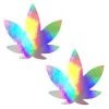 Neva Nude Holographic Weed Leaf Pasties