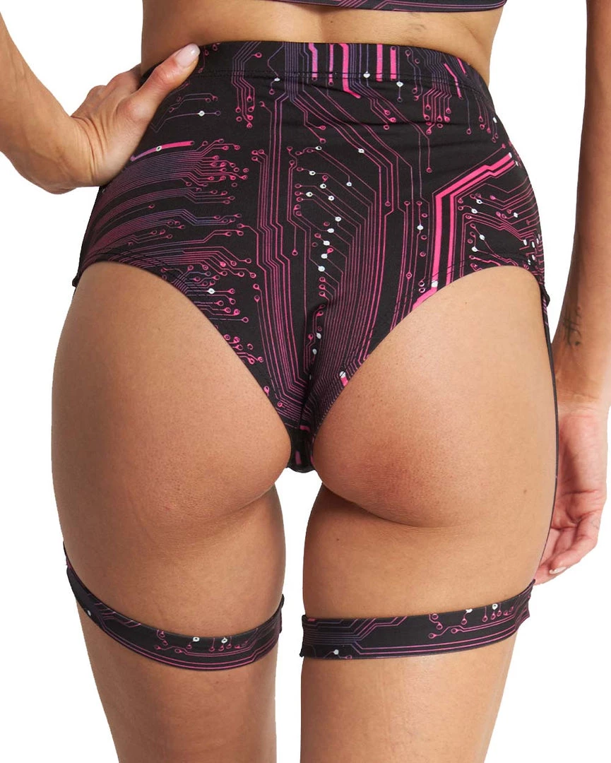 Cherry Mellow, Inc. New Arrivals Circuit Board High Waist Harness Bottoms