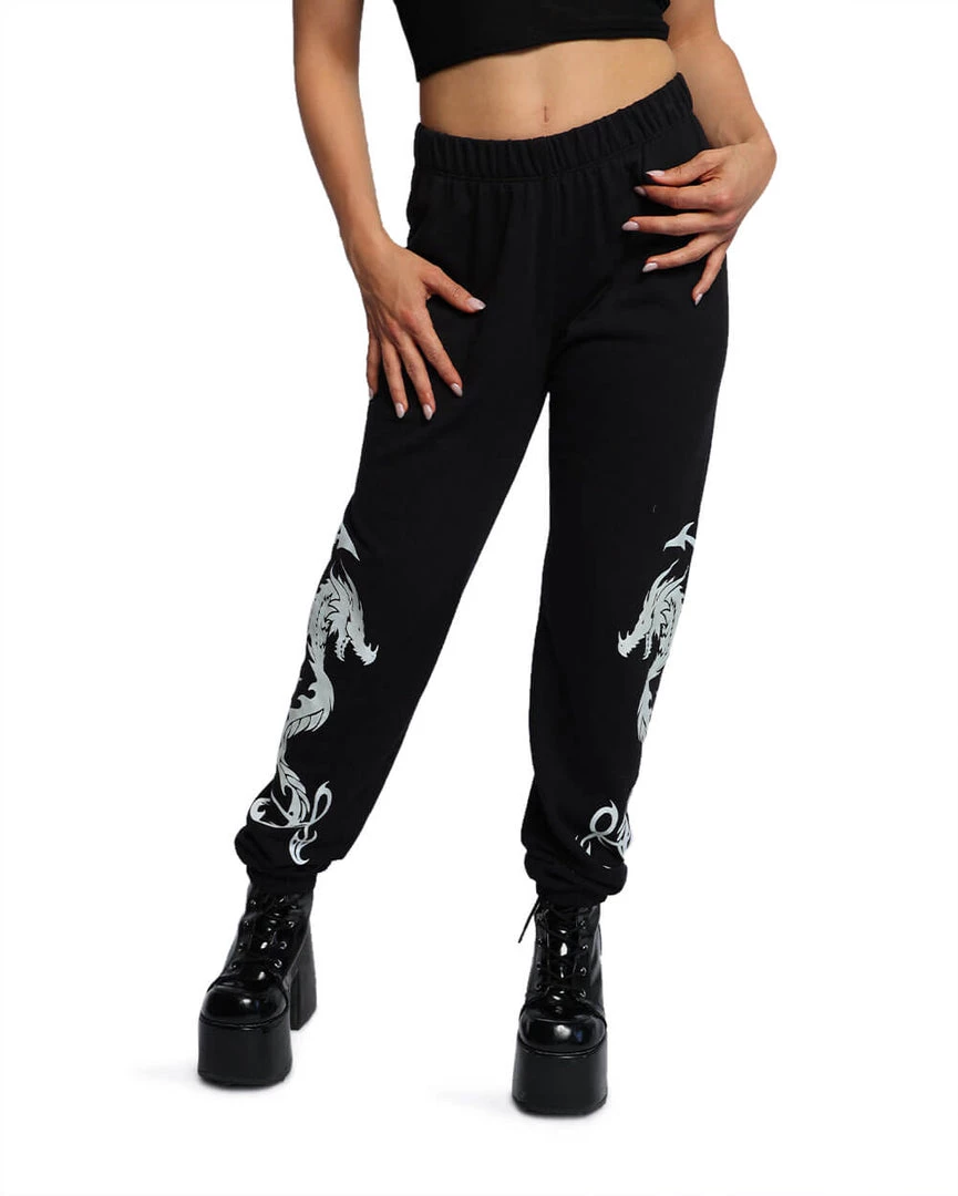 Rock & Rose Clothing Dare Me 2 Dragon Glow In The Dark Joggers