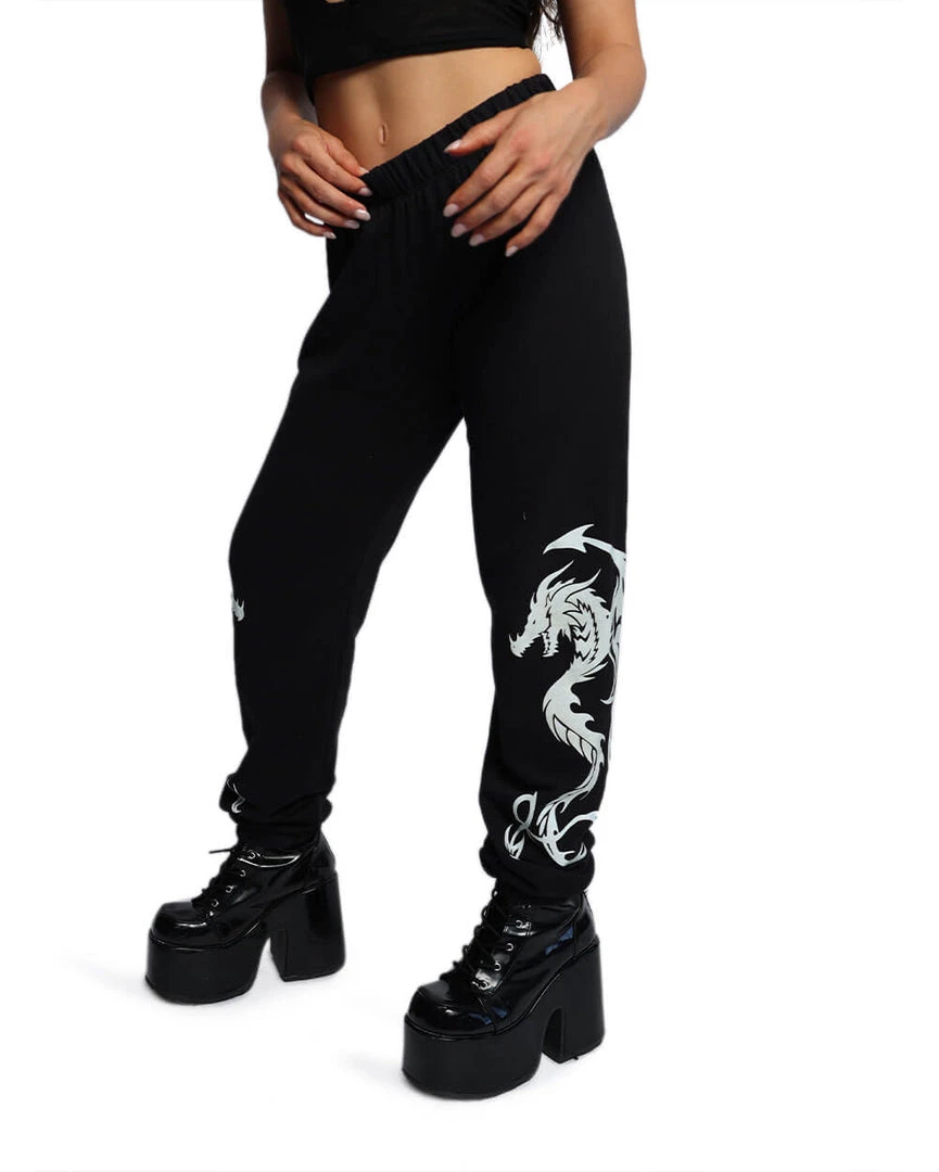 Rock & Rose Clothing Dare Me 2 Dragon Glow In The Dark Joggers