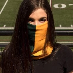 INTO THE AM Masks & Bandanas Dark Green And Gold Seamless Mask Bandana