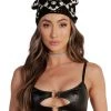 OhYes Dark Matter Faux Leather O-Ring Bralette Clothing
