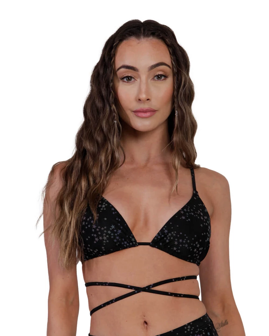 Dippin Daisies Clothing Dazzling Stars Reflective Triangle Top