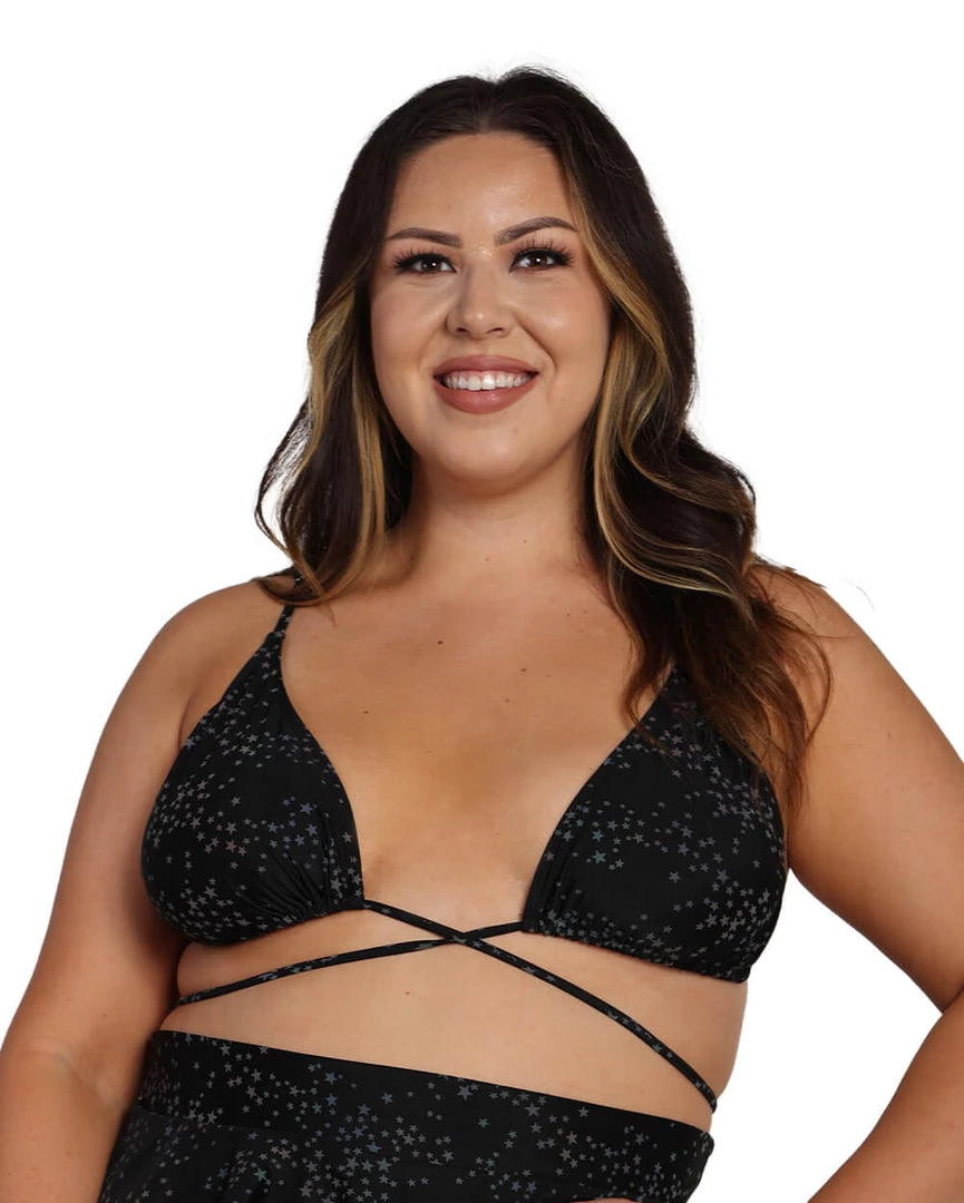 Dippin Daisies Clothing Dazzling Stars Reflective Triangle Top