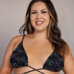 Dippin Daisies Clothing Dazzling Stars Reflective Triangle Top