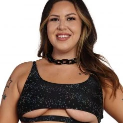 Dippin Daisies Dazzling Stars Reflective Underboob Top Clothing