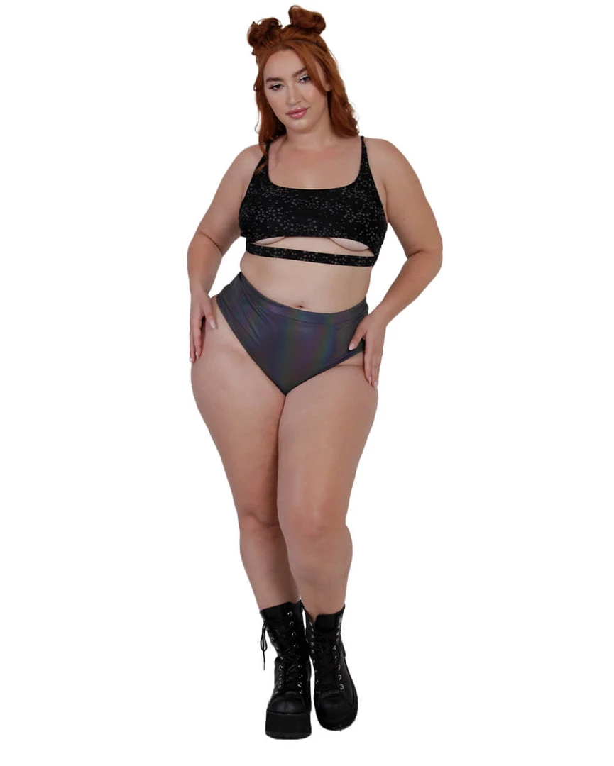 Dippin Daisies Dazzling Stars Reflective Underboob Top Clothing