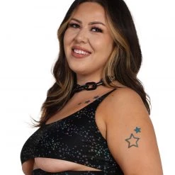 Dippin Daisies Dazzling Stars Reflective Underboob Top Clothing