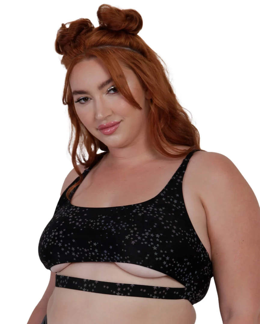 Dippin Daisies Dazzling Stars Reflective Underboob Top Clothing