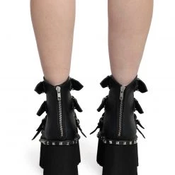 Shoes Demonia Back To Black Metal-Studded Ankle Boots