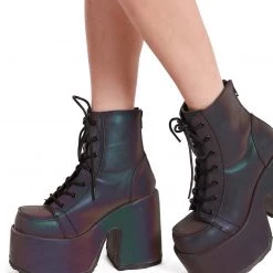 Shoes Demonia High Gloss Reflective Platforms