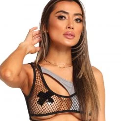 OhYes Down 4 U Reflective Fishnet Top