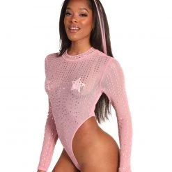Hot & Delicious Black Bead Clothing Down If U Are Long Sleeve Bodysuit