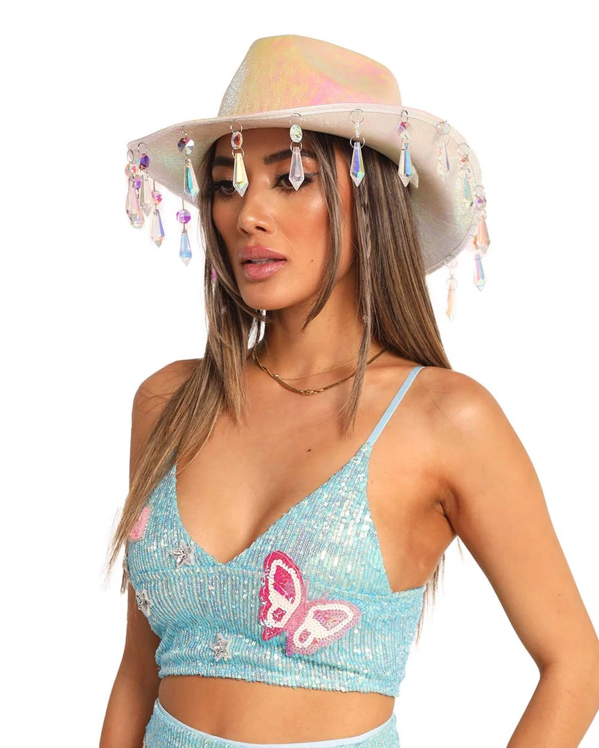 EastnWest Label Believe In Fairies Butterfly Sequin Top