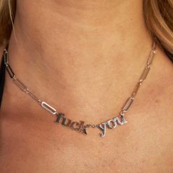 Fame Accessories F U Chain Choker